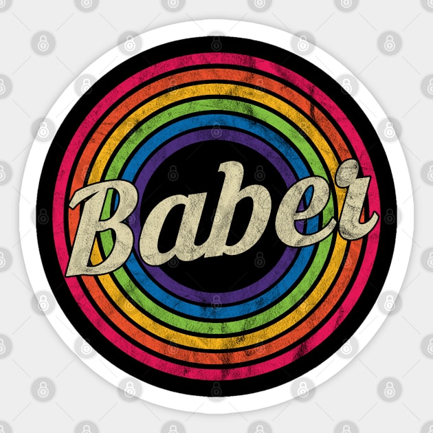 Baber - Retro Rainbow Faded-Style Sticker by MaydenArt